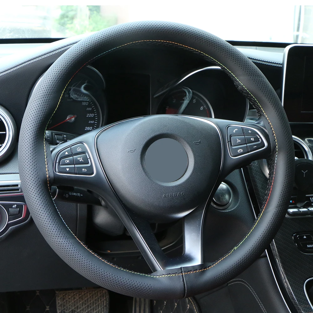 Универсальный кожаный чехол для руля диаметром 38 см оплетка с иголкой и нитью