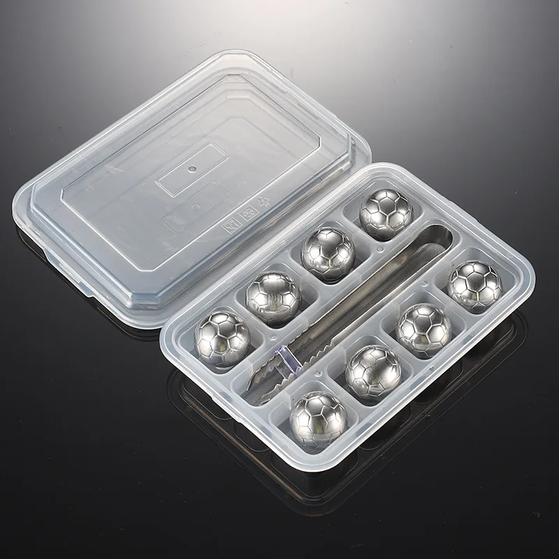 

Bar Stainless Steel 304 Ice Cubes Hockey Beer Ice Tartar Whisky Stainless Steel Metal Ice Box Quick-Frozen Ice Recyclable Tool