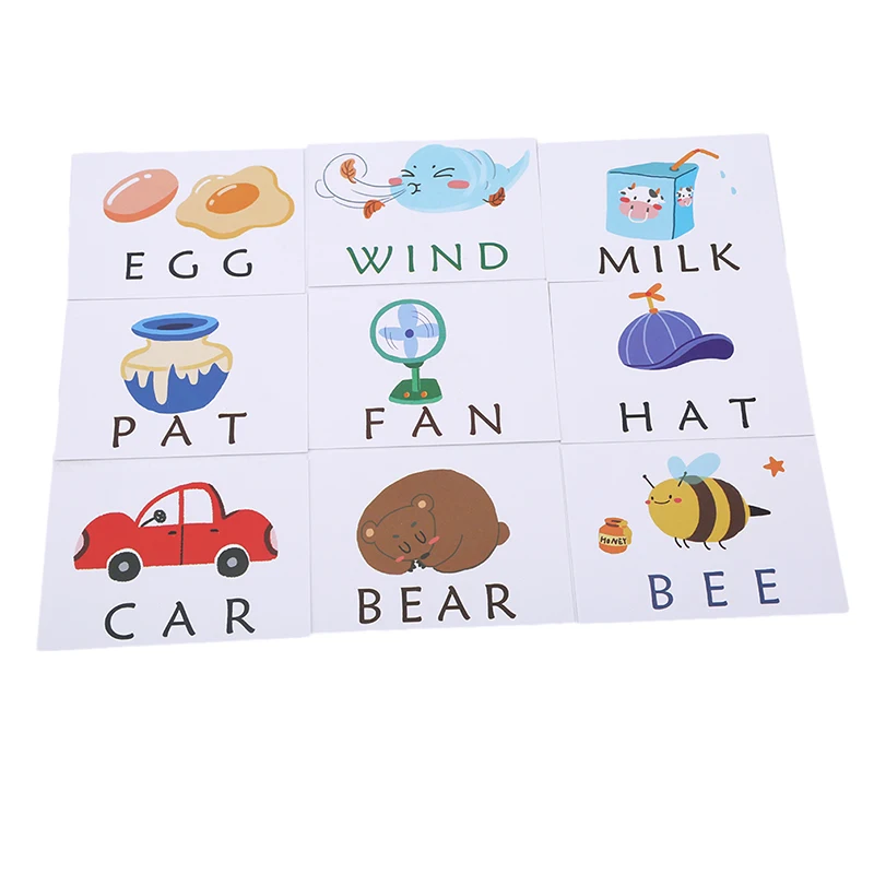 

Wood Cardboard Learning English Wooden Baby Montessori Materials Math Toys Cognitive Puzzle Cards Baby Educational Toys