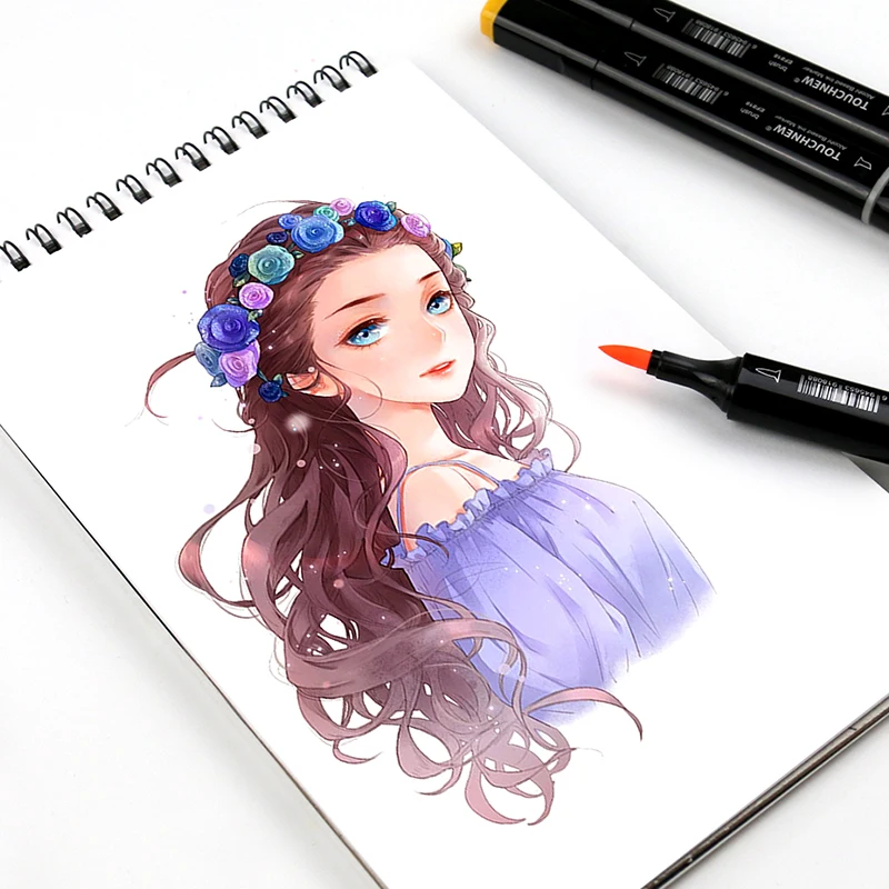 TOUCHNEW 1 шт. художественные Маркеры Набор ручек скетч мягкая кисть спиртовые