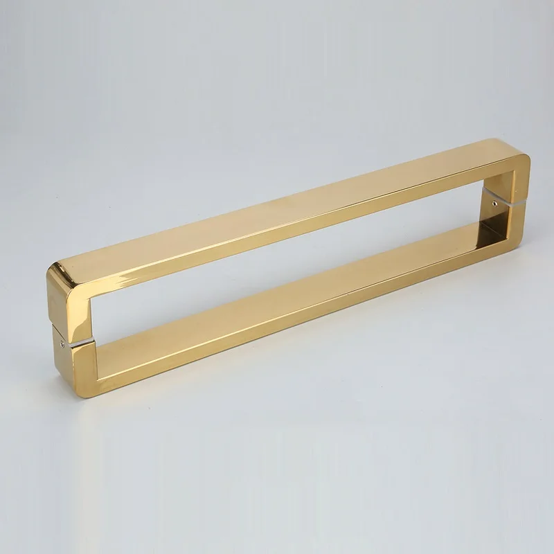 Двусторонняя золотая ручка для стеклянной двери душа из нержавеющей стали