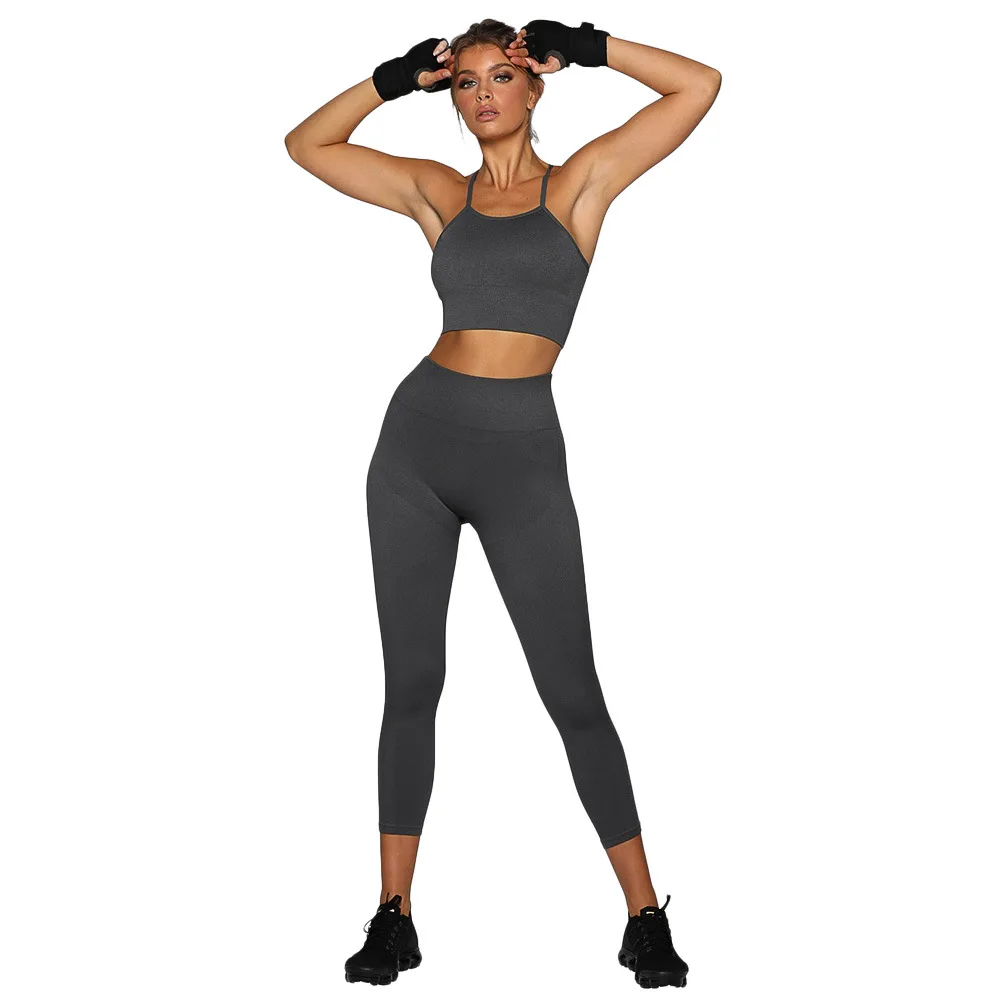 

2 Piece Set Women Seamless Yoga Suit Bra & Pants Gym Leggings And Top Sports Outfit Running Breathable Workout Fitness Sportwear