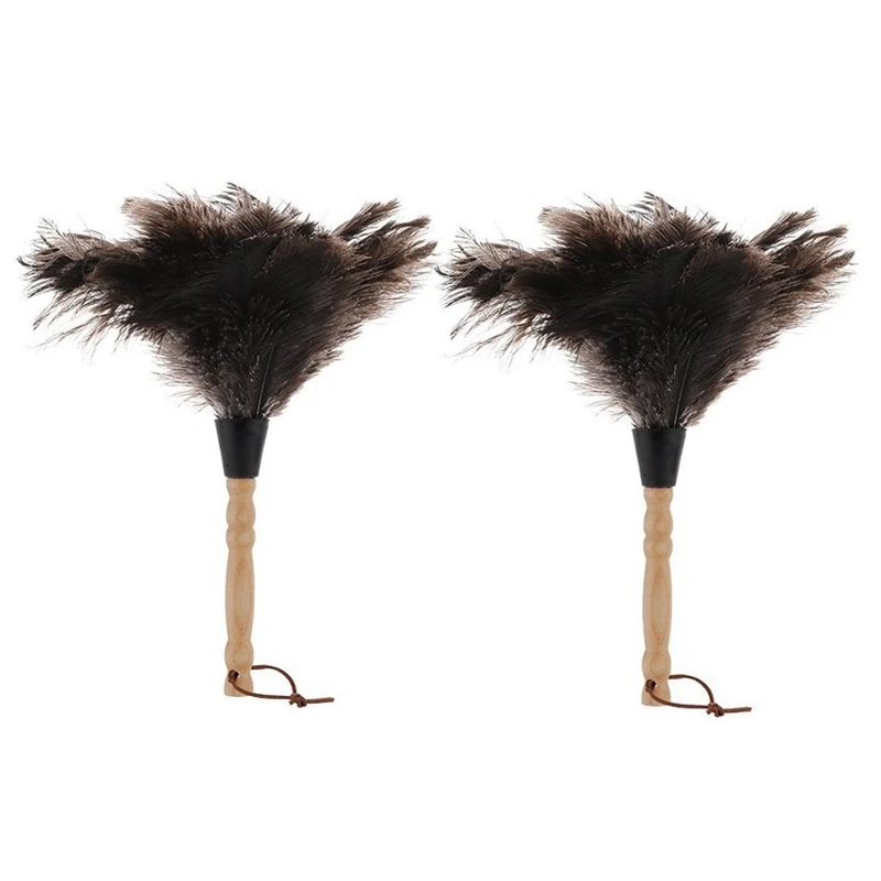 

Антистатическая щетка из страусиного пера, 2 шт., щетка для пыли, жалюзи, кухонная клавиатура, инструмент для очистки от пыли, для салона и ули...