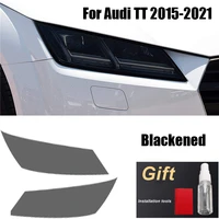 2pcs car headlight film headlamp cover transparent black self healing tpu sticker for audi tt tts ttrs mk3 8s 2015 accessories