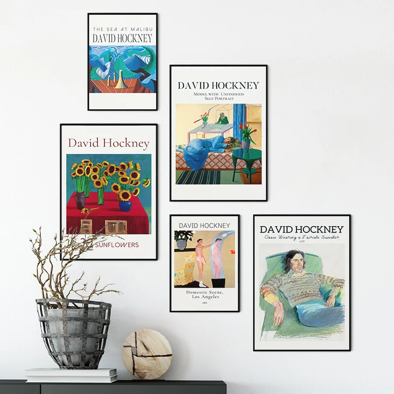 

Famous Arist David Hockney Exhibition Poster Canvas Print Abstract Painting Wall Art Picture for Living Room Bedroom Home Decor