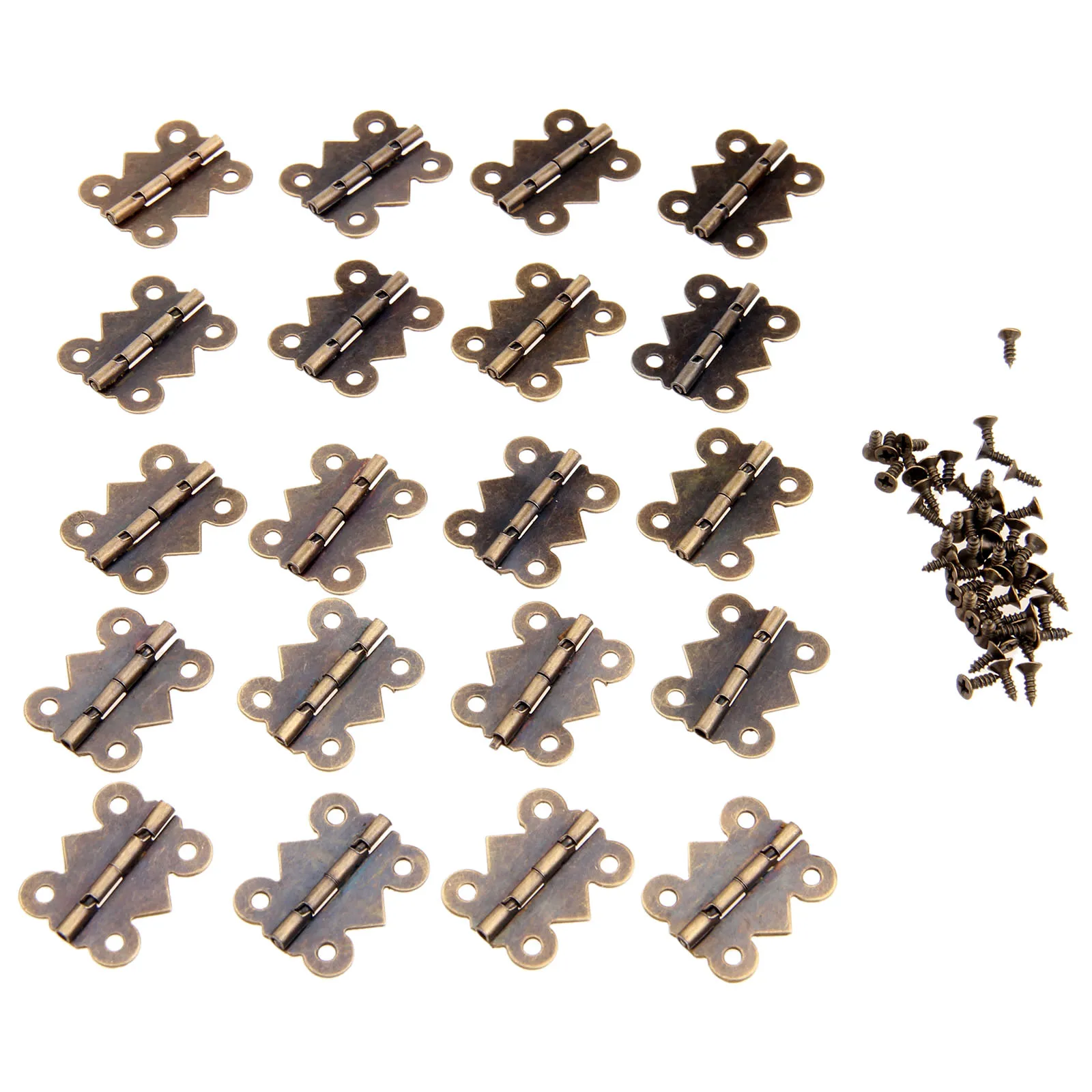 

20Pc 25x20mm Antique Bronze Kitchen Cabinet Hinge Furniture Accessories Vintage Jewelry Wooden Box Hinges Fittings for Furniture