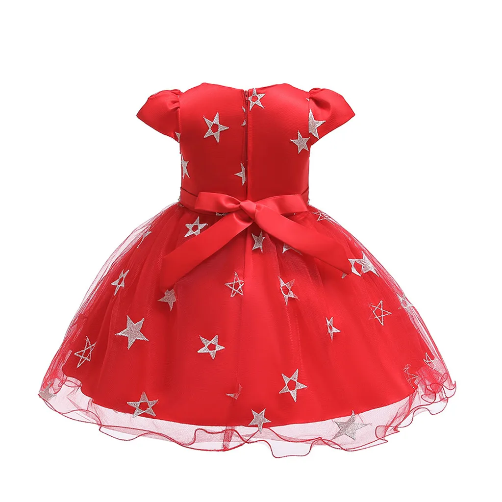 TELOTUNY платье принцессы с цветочным принтом и звездами для маленьких девочек на