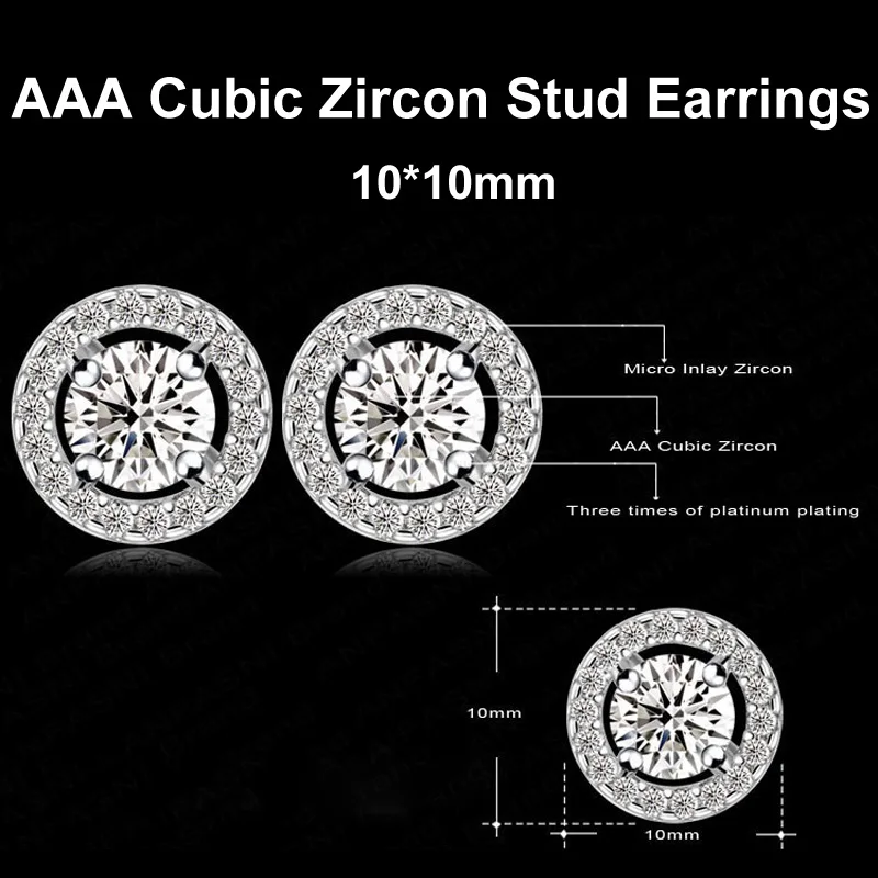 Серьги с цирконием кубической огранки розового золота для женщин Brincos Pendientes Earings