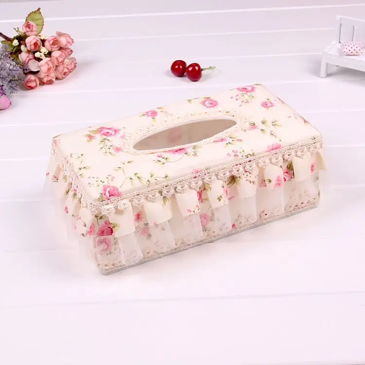 

ZJH24 23CM Large Paper Suction Box Cloth Art Lace Fashion Cotton and Linen Tissue Box Living Room Box Multi-style Optional
