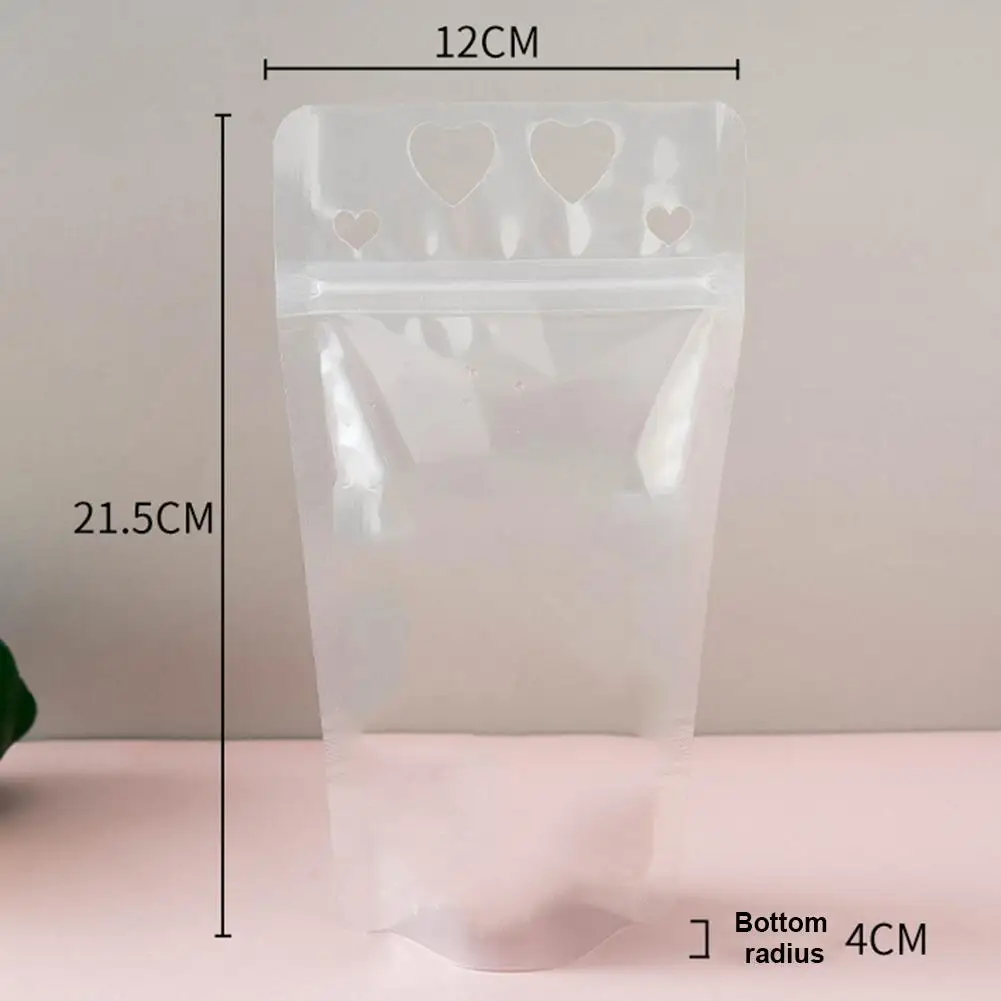 100 шт./компл. набор одноразовых мешков для напитков с соломинкой закрывающихся 350