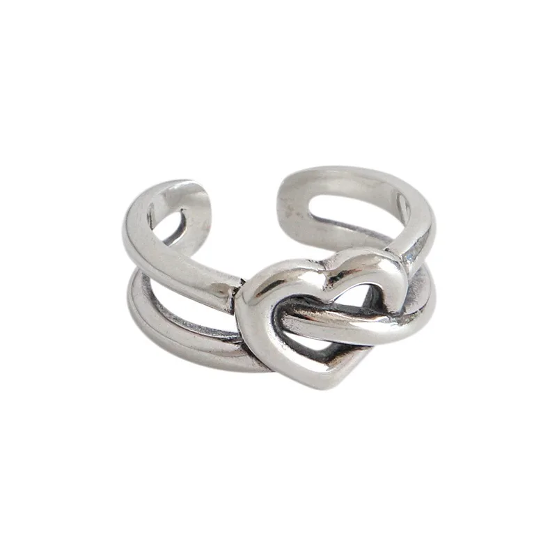 

Cute Heart Openwrok Ring For Women Birthday party Charm 925 Sterling Silver Fashion Jewelry Personalise 2020 best Gift Vintage