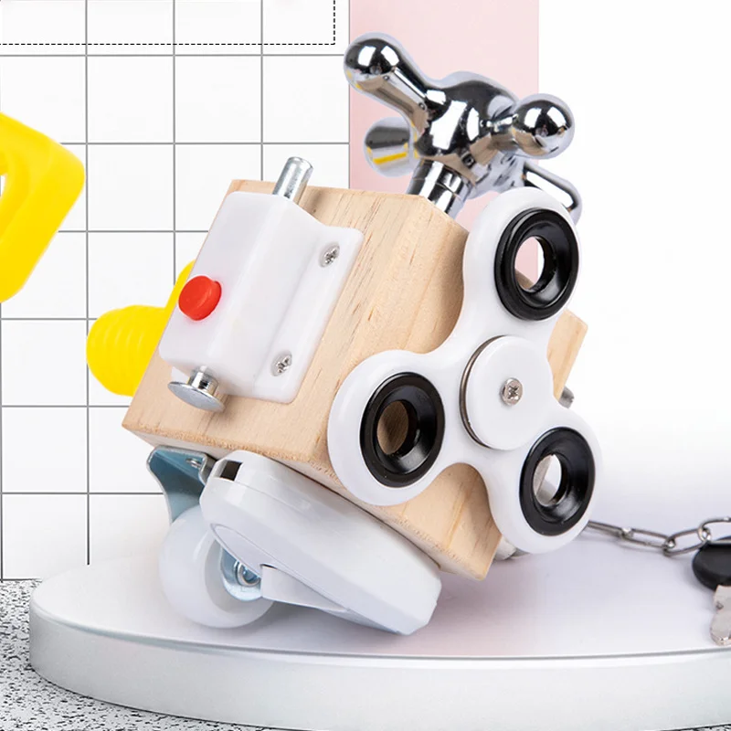 

Montessori Educational Wooden Blocks Sensory Toys Baby Busy Board Children Training Early Learning Interactive Toys For Kids