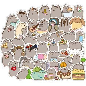 103050100pcs kawaii chunky cat stickers guitar skateboard fridge laptop phone decal waterproof graffiti sticker kids toys free global shipping