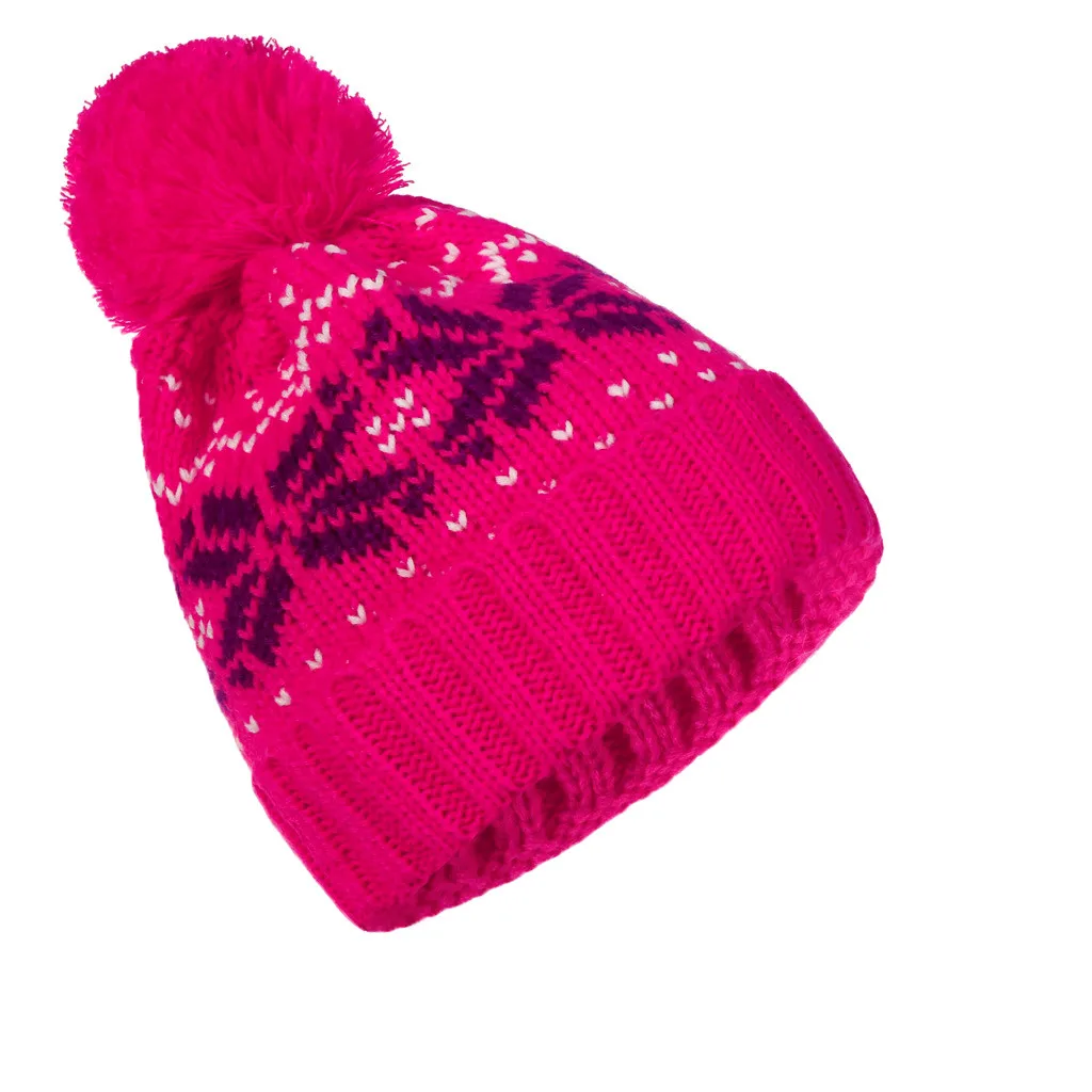 Женская Мужская зимняя шапка с помпоном, шапка бини muts bonnet כועעшерстяшерстяная Трикотажная Шапочка со снежинками, Зимняя Толстая Теплая Лыжная шапка# H