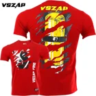Футболка VSZAP Red Sanda Boxen MMA, футболка для тренировок по фитнесу, Кикбоксингу, таю, футболка