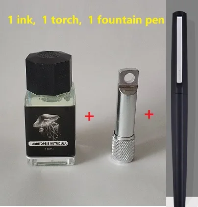 1 ink 1 torch 1 pen 18 мл/светильник для бутылок, невидимые чернила для авторучки, флуоресцентные чернила без углерода, видимые только под УФ-светильник, чернила для авторучки - Цвет: 1 ink 1 torch 1 pen