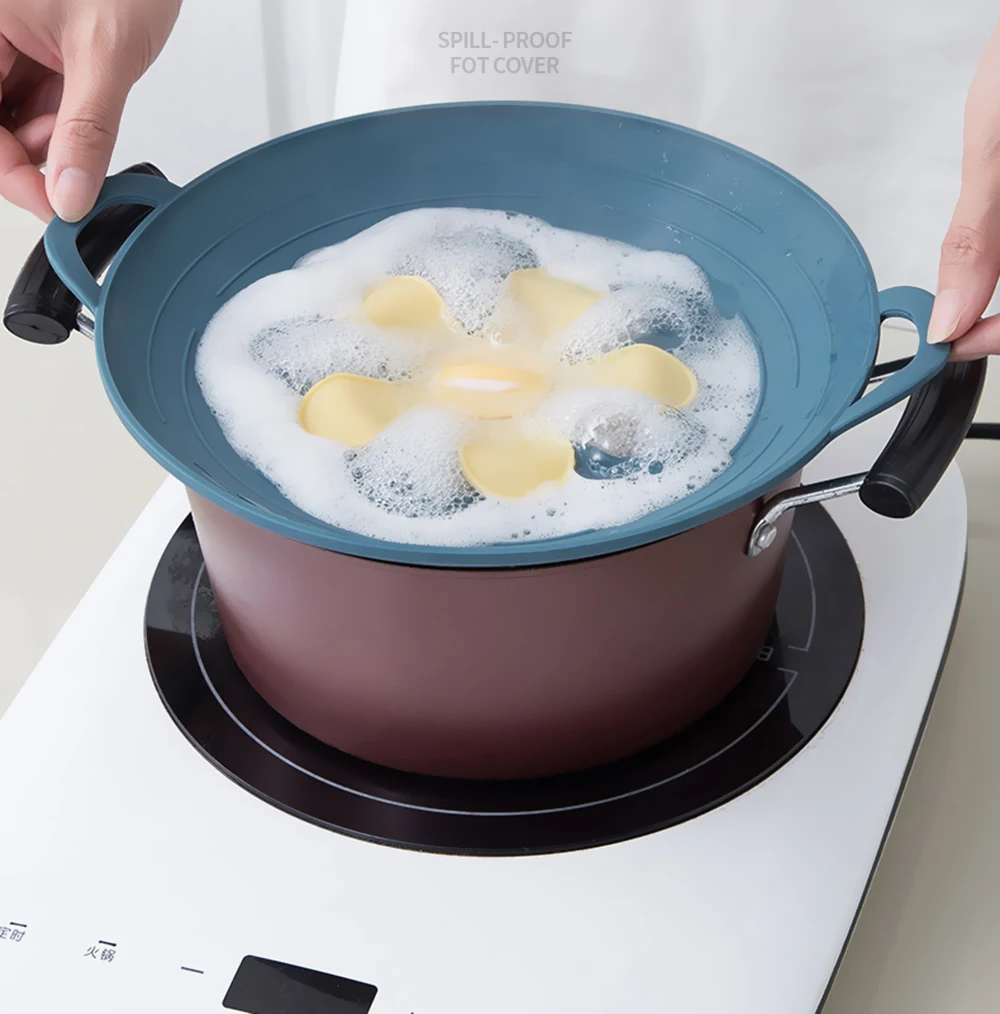 

Wonderlife lid Spill Stopper Cover For Pot Pan Kitchen Accessories Cooking Tools Flower Cookware Home Kitchen Gadgets