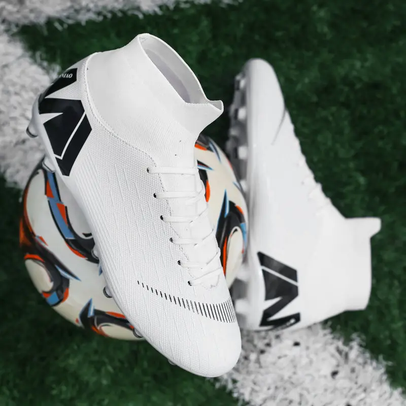 Новые Futstal FG/TF оранжевые футбольные бутсы для мужчин высокие мужские