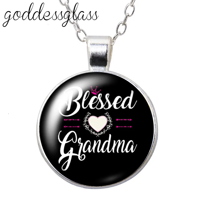 Ожерелье со стеклянным кабошоном посеребренное/хрустальное ожерелье с