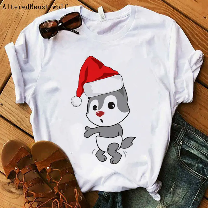 

Cartoon cute black cat print christmas t shirt Women vogue shirt short sleeve female harajuku clothes christmas tshirt Tops