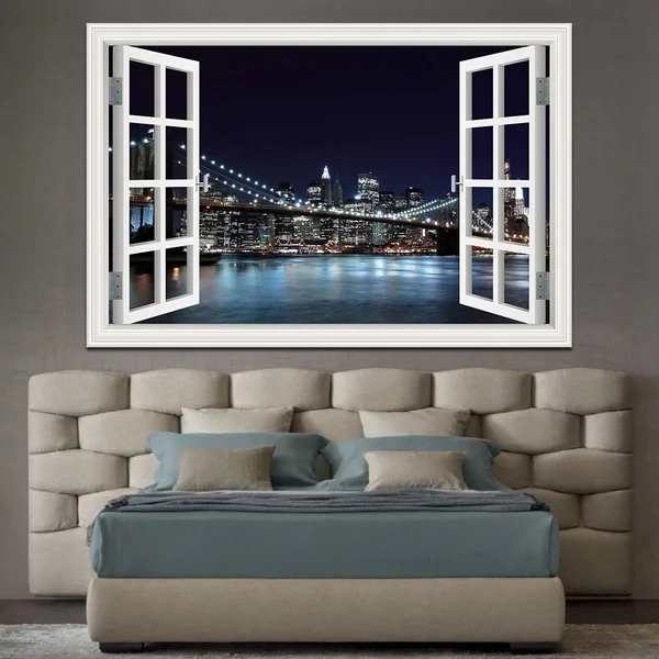 Творческий 3D полный Цвет ночной город яркий красивый норковые искусственная