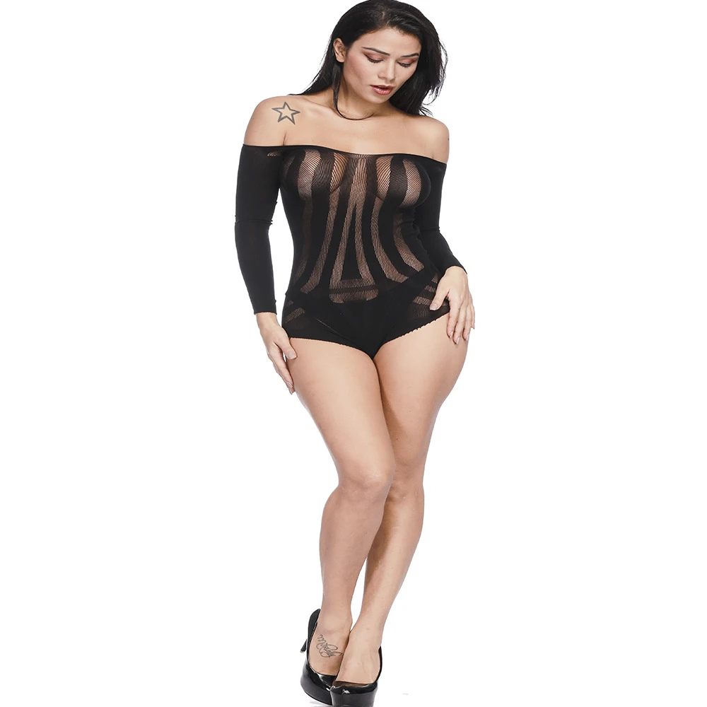 Женский прозрачный сетчатый комбидресс черный комбинезон с открытой спиной