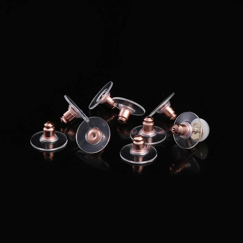 100pcs Silicone Earring Backs Stoppers - Stud Earring Plugs - DIY Jewelry Making Accessories image 3