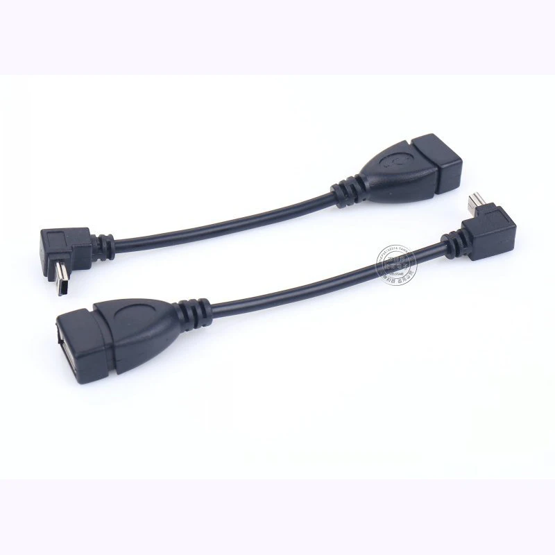10 шт./лот мини USB 90 градусов с 4мя фазами угол Тип Женский к Мини B (Папа) 5 контактный
