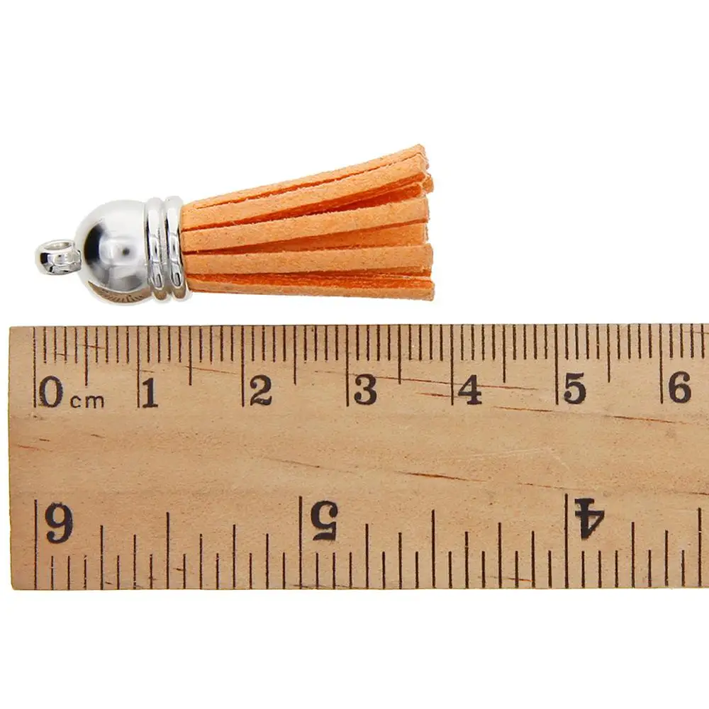 

100/60 Pieces 50/30 Colors 40 mm Leather Tassel Pendants Faux Suede Tassel with Caps for Key Chain Straps DIY Accessories