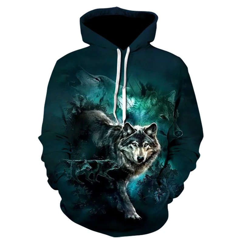 

2021 New Trend Wolf Oversized Hoodie 4XL Men Women Fashion Spring Autumn Pullovers Sweatshirts Sweat Homme Hoodies 3D Tracksuit