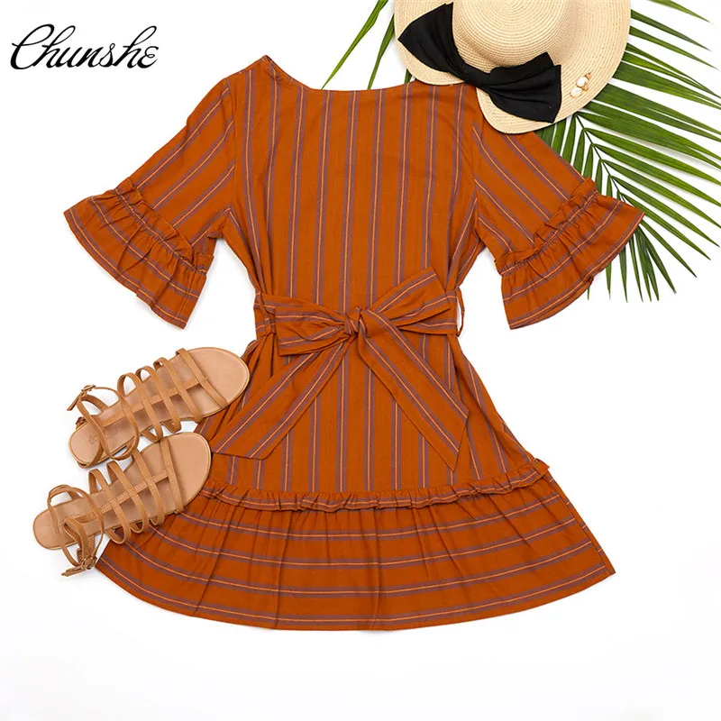 

Print Dress For Women 2021 Summer New Fashion Round Neck Ruffle Sleeve Holiday Casual Loose Dresses Female JD1125