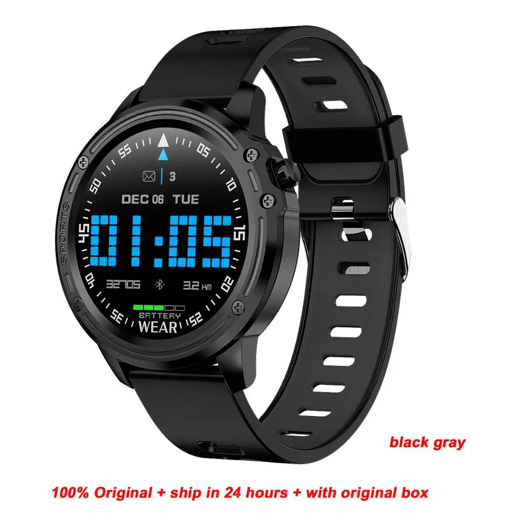 black with gray Greentiger новые L8 Смарт-часы для мужчин ЭКГ+ PPG IP68 Водонепроницаемый кровяное давление фитнес-трекер для измерения сердечного ритма спортивные Смарт-часы VS L5 L7 - Цвет: black with gray