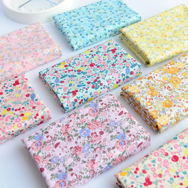 145x50cm Pastoral Floral Cotton Poplin Sewing Fabric - DIY Children's Wear, Cloth, Bedding, Quilt Decoration - Home - 160-180g/m image 3