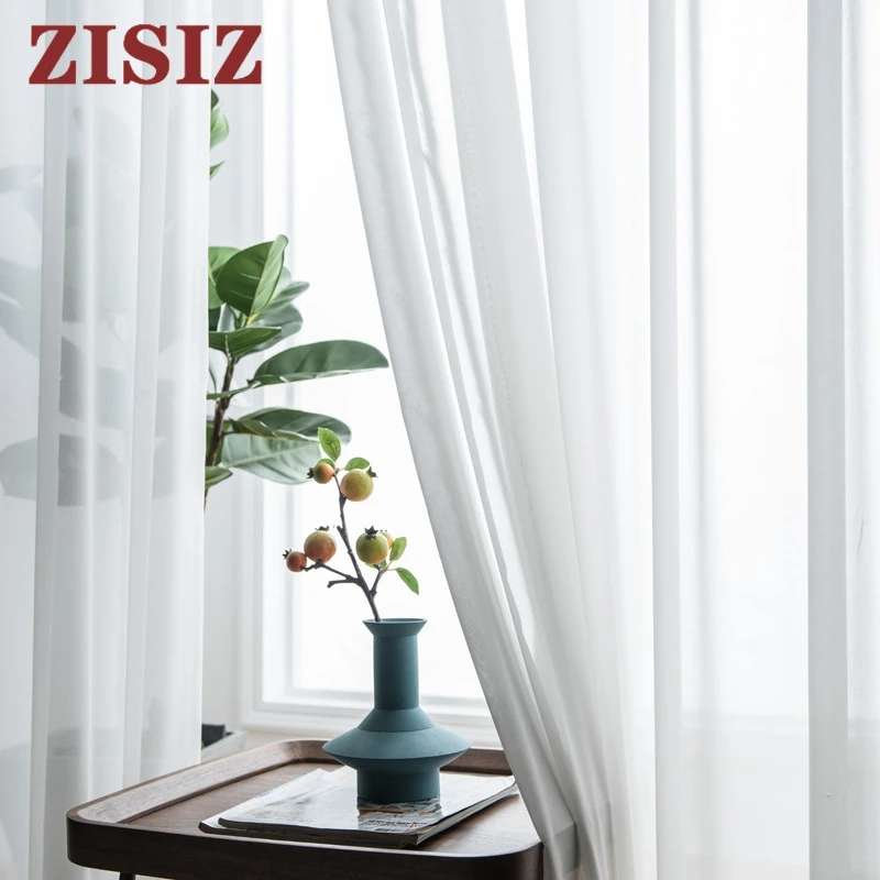 

White Chiffon Tulle Curtains For Living Room Tulle Curtains on the Windows Screening Sheer Voile in the Kitchen