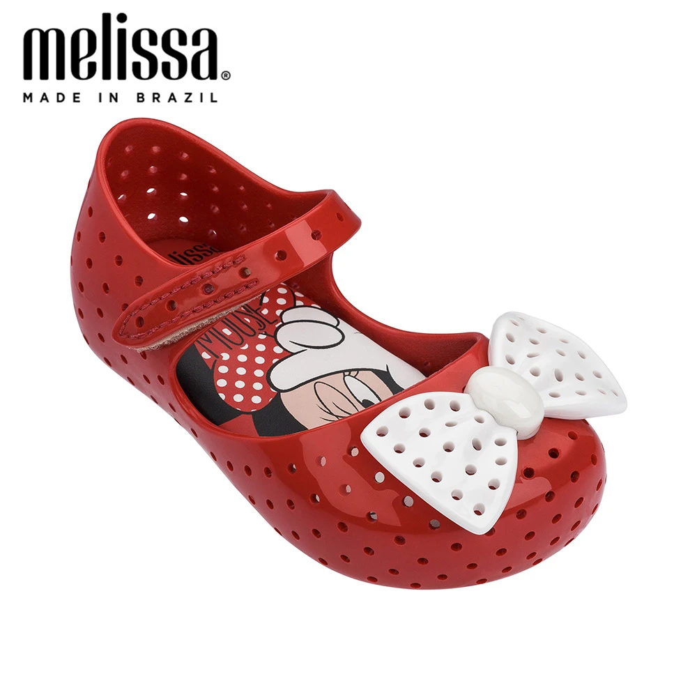 Мини туфли Melissa Furadinha + Minnie с бантом для девочек желейные сандалии новинка 2020