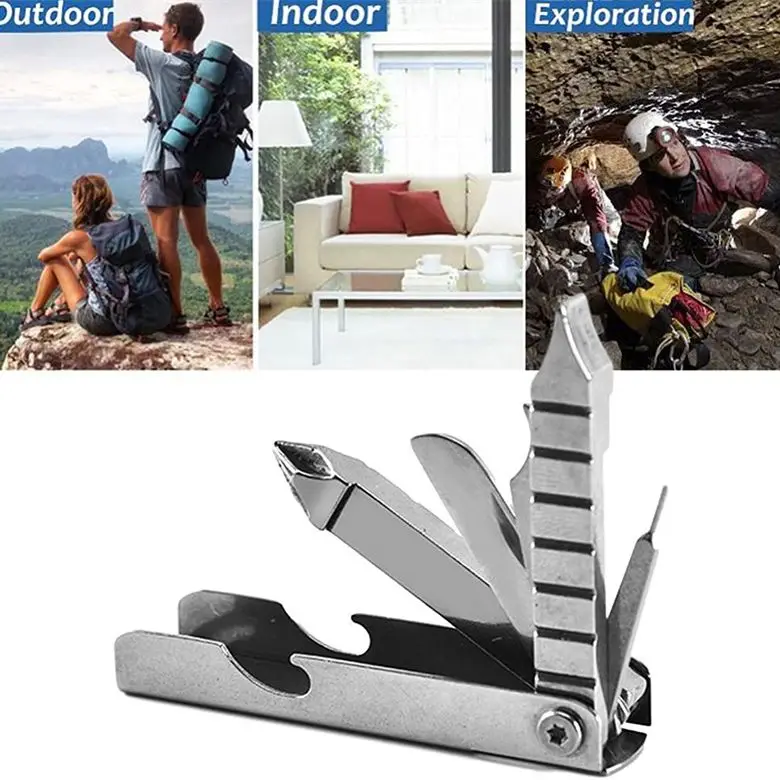 

11- in-1 Keychain Multitool EDC Tools Portable Compact Hand Tools Set with Screwdriver Nail File Bottle Opener Wrench Etc