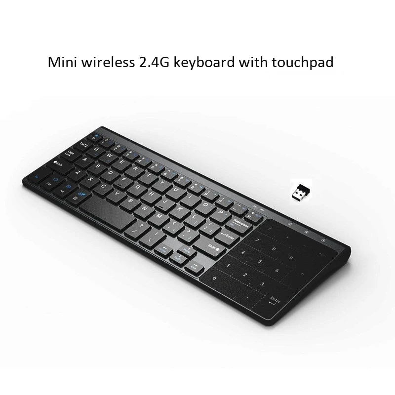 

Mini Wireless Keyboard with Presspad Numpad 59 Keys for Windows PC Laptop Smart TV Android Box