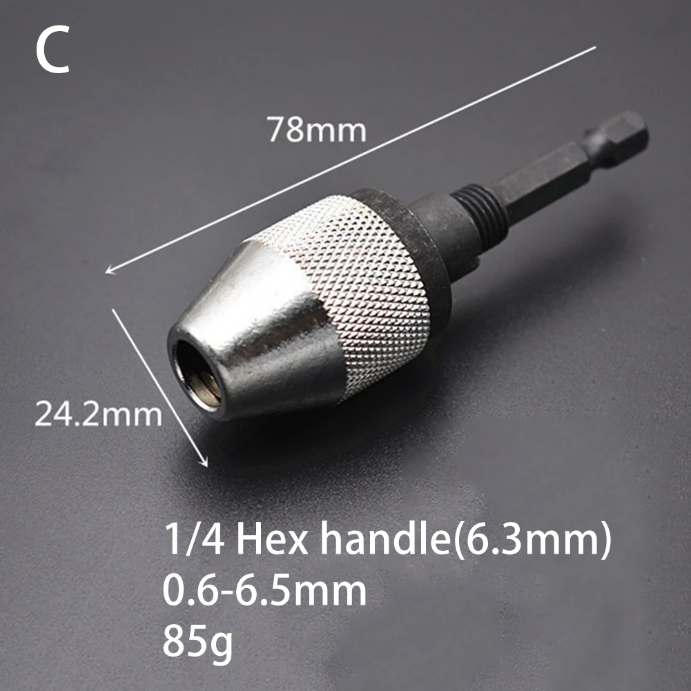 

1/4" Drill Chuck Adapter Keyless Conversion Hex Shank Bit Quick Change