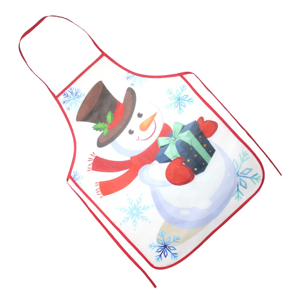 

Christmas Themed Kitchen Apron Women Men Dinner Party Cooking Non-woven Bib Holiday Decor, Santa Clause