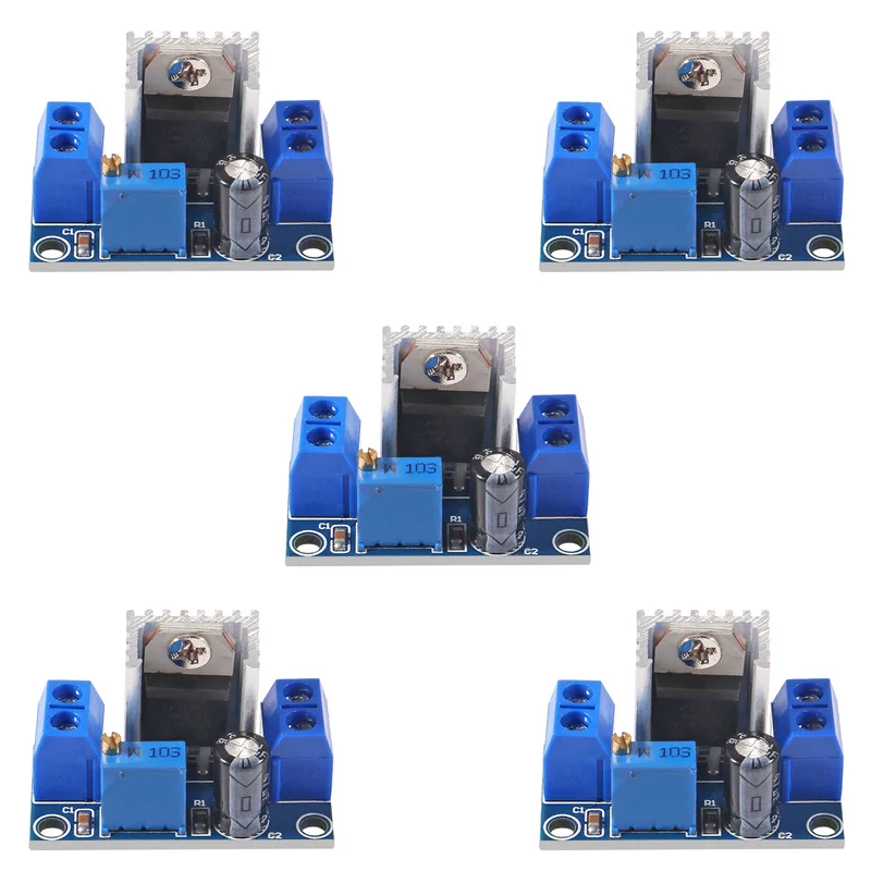 

5pcs LM317 DC-DC Converter Buck Step Down Circuit Board Module Linear Regulator LM317 Adjustable Voltage Regulator Power Supply