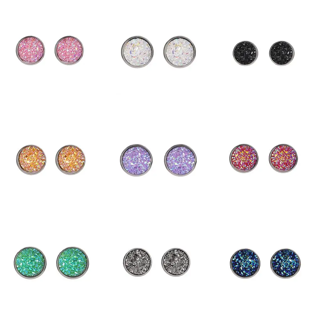 

Hot Sales!! Women Round Starry Sky Ear Studs Stainless Steel Earrings Piercing Jewelry Gift