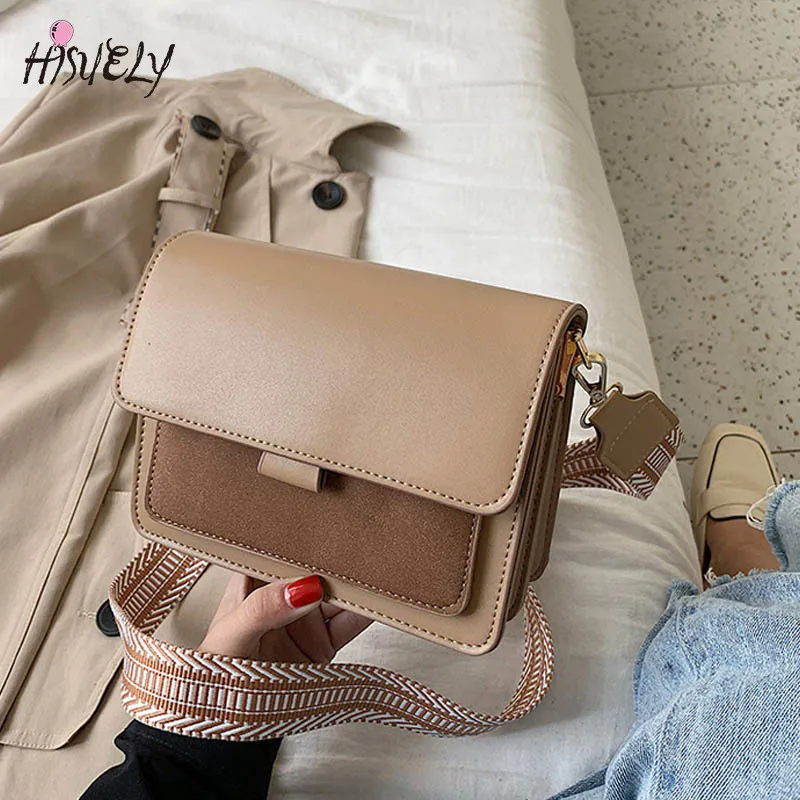 

HISUELY New Fashion Panelled Flap Women Shoulder Bag Autumn French Vintage Niche Style Joker Frosted Gentle Color Small Girl Bag