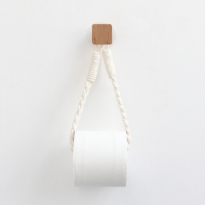 

Wall Mounted Vintage Towel Hanging Rope Toilet Paper Holder Home Hotel Bathroom Decoration Supplies Nail Free with Spared Parts