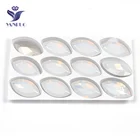 YANRUO 4227 Navette белый опал 17x32 мм Алмазное искусство заостренные камни Пришивные с металлическим серебряным креплением Стразы для платьев