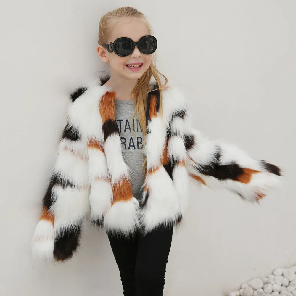 

Faux Fur Baby Girl Jacket Winter Fashion Kids Outerwear Leopard Children Coats Outdoor Thick Toddler Child Outerwear Clothes