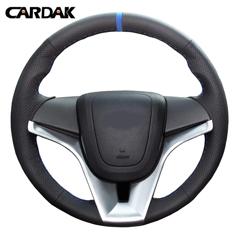 

Чехол на руль CARDAK, кожаный чехол на руль для Chevrolet Cruze Aveo Orlando Holden Cruze Ravon R4, прошитый вручную