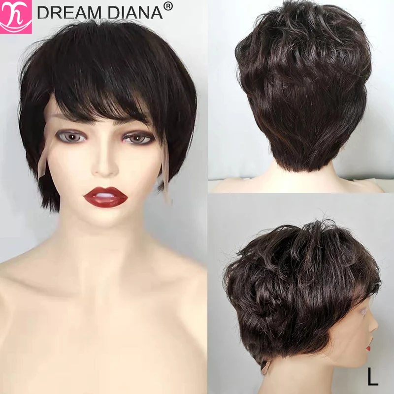 DreamDiana бразильские прямые короткие кружевные фронтальные парики с детскими