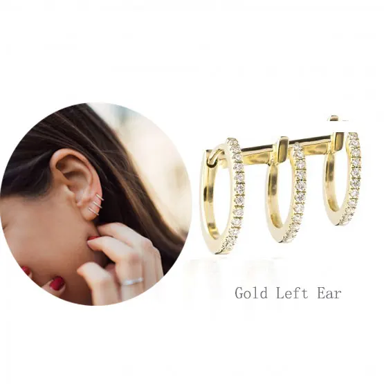1PCS Gold Left Moonmory модные серьги-кольца для женщин 925 пробы опал в серебряной оправе Huggies Серьги-кольца для женщин серьга со змеями 16 цветов - Окраска металла: 1PCS Gold Left