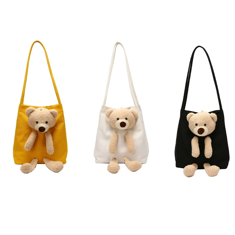 

Cute Bear Canvas Shoulder Bag Personality Fashion Women Shoulder Messenger Bag A69C