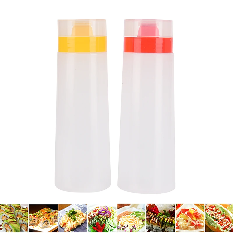 

4-Hole Plastic Salad Dressing Squeeze Bottle Condiment Dispenser Ketchup Mustard Kitchen Accessories 300 ML Squeeze Bottle